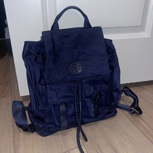 Like new navy Tory Burch backpack